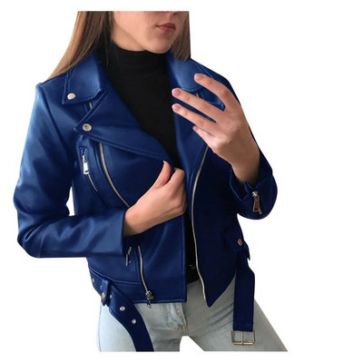 Jachetă de piele pentru femei, scurtă, slim-fit, 2022, nou Jachetă de piele pentru motociclist, iarnă, toamnă, jachete de piele, paltoane