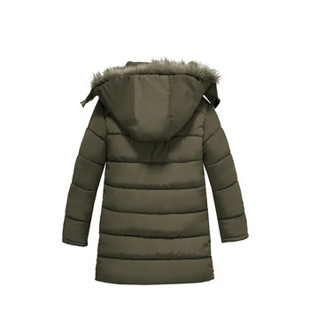 Топла удебелена зимна кожена яка Детско палто Детско връхно облекло Ветроустойчиви бебешки якета за момчета и момичета за 2-6 години