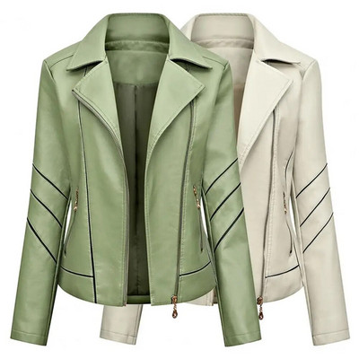 Стилно дамско яке Прохладно, устойчиво на износване Дамско палто Дамско палто Байкърско яке