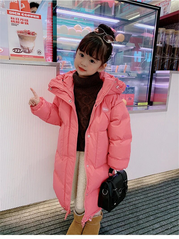 -30℃ Zimná páperová bavlnená bunda pre dievčatá, hrubá teplá kapucňa, detské oblečenie 3-12 rokov, detská parka, snežný overal, vrchné oblečenie