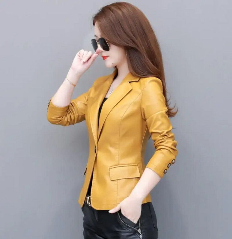Jachetă de piele pentru femei S-4XL nouă Jachetă de piele pentru motocicletă de primăvară 2023 Costum de piele pentru femei Jachetă de femeie Blazer