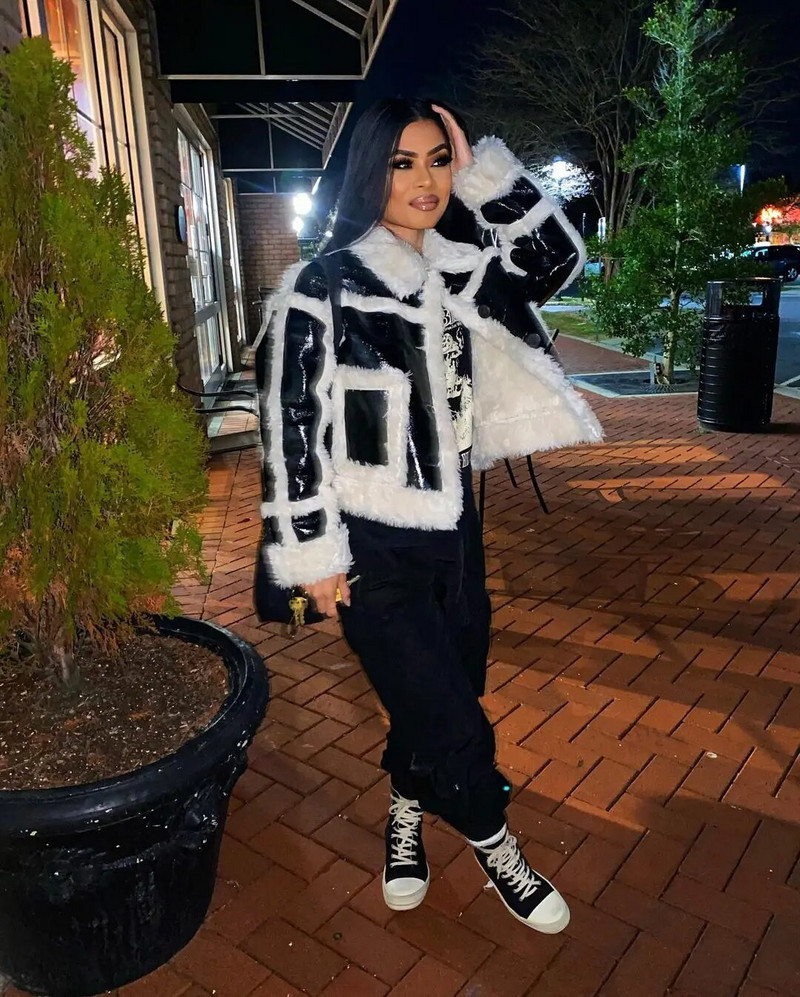 COZOK 2022 talvine tipptasemel nahast lapitehnika villane riie kontoris Lady Sweet Fashion täisvarrukatega naiste kõrge vöökohaga lühike riie