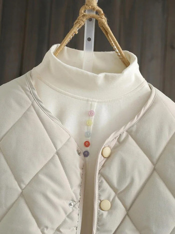 Γυναικεία Ρούχα 2023 Φθινόπωρο Χειμώνας Νέο Καπιτονέ σακάκι Φαρδιά Casual O λαιμό Γυναικεία παλτό Μόδα δρόμου Ευέλικτα μακρυμάνικα μπλουζάκια