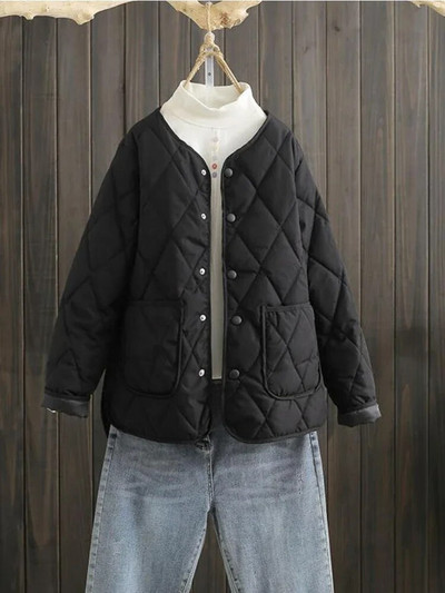 Naiste rõivad 2023 Sügis-talv Uus tepitud jope vaba vabaaja kaelaga naiste mantlid Tänavamood Mitmekülgsed pikkade varrukatega topid