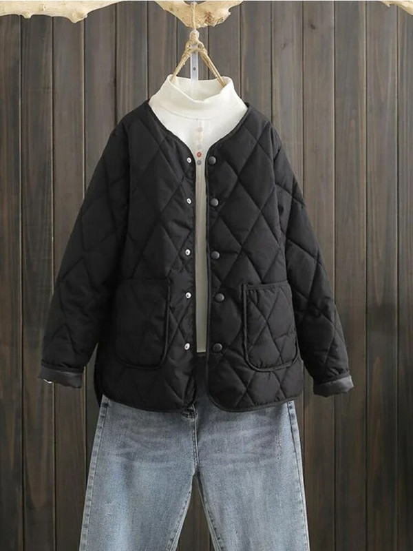 Naiste rõivad 2023 Sügis-talv Uus tepitud jope vaba vabaaja kaelaga naiste mantlid Tänavamood Mitmekülgsed pikkade varrukatega topid