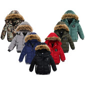 Detské oblečenie, dlhé plyšové a hrubé izolačné bavlnené kabáty s kapucňou pre deti vo veku 2-6 rokov, vetruodolné vrchné oblečenie