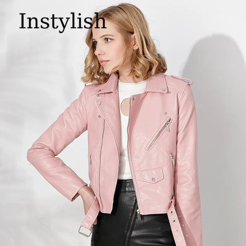 Jachetă elegantă din piele PU pentru femei, toamnă iarnă, cu mânecă lungă, cu rever, haină din piele artificială, vintage, Harajuku, cu fermoar, jachetă pentru motocicletă