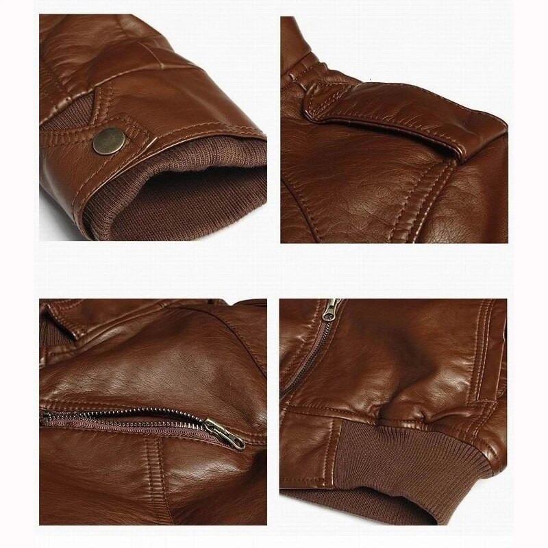 Jachetă de piele vintage pentru bărbați de marcă, pentru motociclete