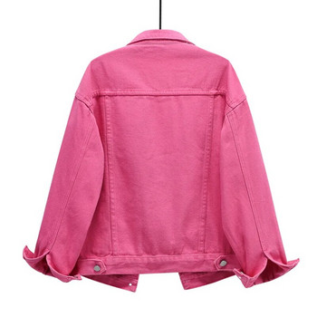 Άνοιξη φθινόπωρο 2023 Νέο τζιν μπουφάν Γυναικεία casual τοπ Κοντό παλτό Γυναικείο χρώμα Τζιν μπουφάν βαμβακερά φαρδιά εξωτερικά ρούχα Γυναικεία μπλουζάκια
