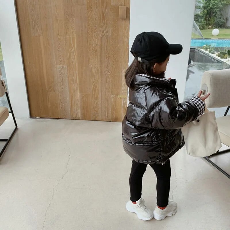 Lányok pamut párnázott kabát téli kabát új vastag gyermekruházat gyerek baba kabát Kétoldalas viselet kabát