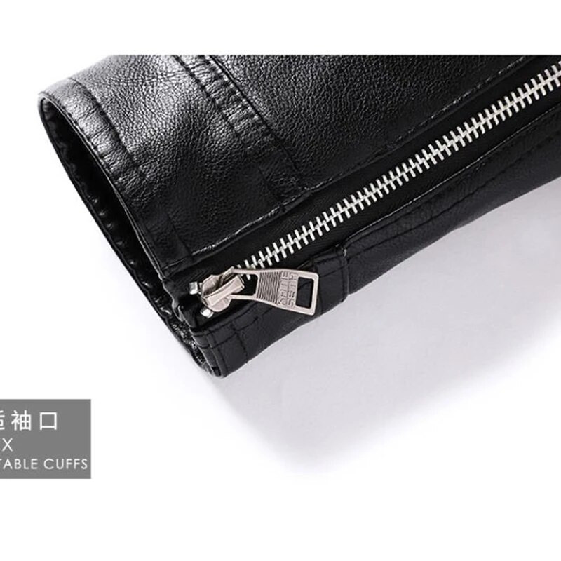 Pánska zimná fleecová taktická bunda s golierom a zipsom z PU, jesenná ležérna štíhla vetrovka, Chaquetas, motocyklová kožená bunda