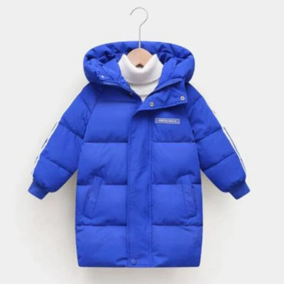 Palton cald din bumbac cu glugă de iarnă, prelungit, băieți, fete, 2-9 ani, jachetă îngroșată 2023, îmbrăcăminte nouă de modă coreeană pentru copii