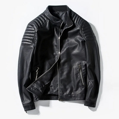 Trend mootorratta jope Kevadine meeste moodne nahkjakk Slim Fit PU jope Meeste tuulekindel mootorratta jakid Meeste rattamantel