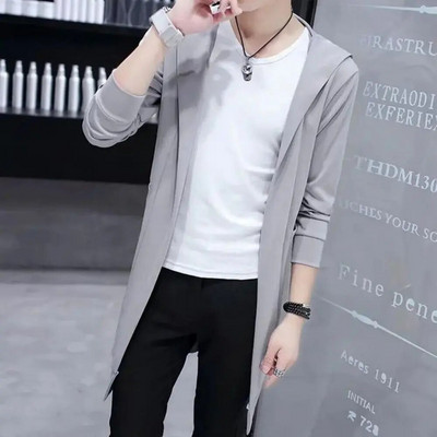 Toamnă bărbați modă stil coreean trenci lung manta cu glugă Abrigo Hombre bărbați punk hip hop cardigan casual streetwear pelerina