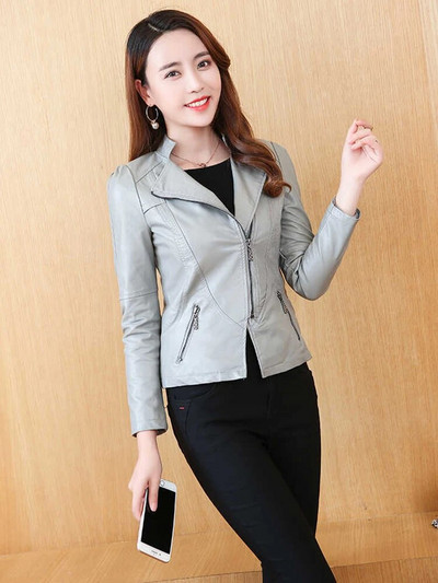 Sungtin Reducere fierbinte jachetă din piele PU femei primăvară toamnă haină de bază dama ocazional fermoar motociclist jachetă pentru femeie îmbrăcăminte exterioară