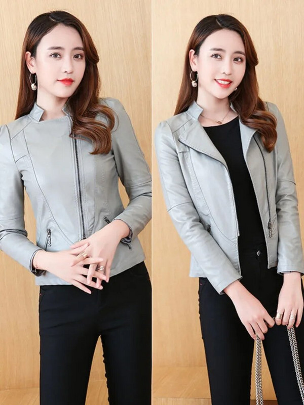 Sungtin Reducere fierbinte jachetă din piele PU femei primăvară toamnă haină de bază dama ocazional fermoar motociclist jachetă pentru femeie îmbrăcăminte exterioară