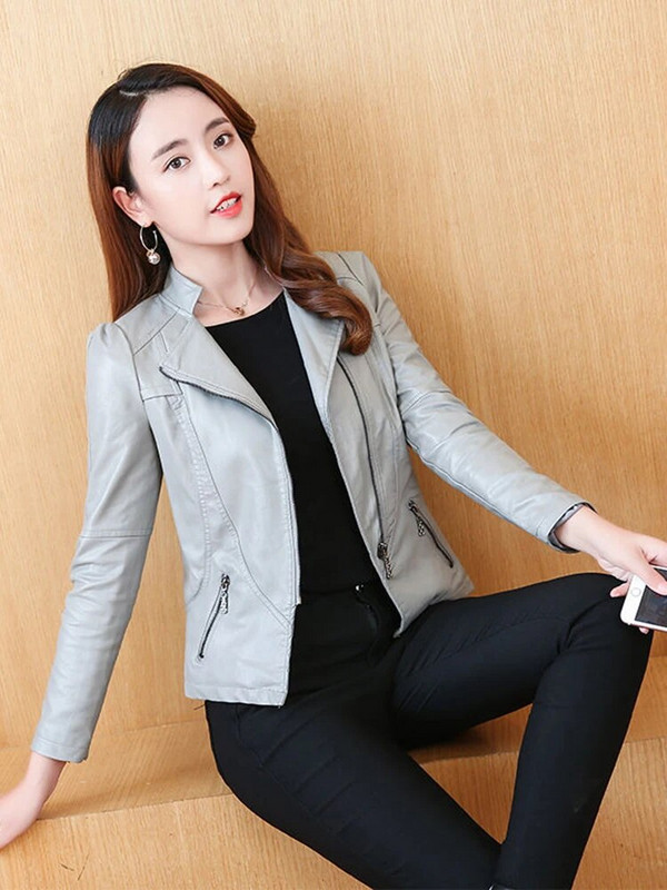 Sungtin Reducere fierbinte jachetă din piele PU femei primăvară toamnă haină de bază dama ocazional fermoar motociclist jachetă pentru femeie îmbrăcăminte exterioară