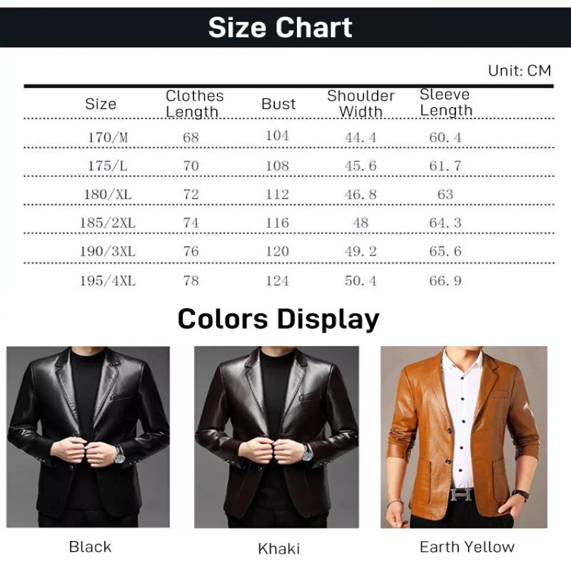 Meeste nahast kostüüm jakk Kvaliteetne PU-nahast jakk-kostüüm Krae vabaaja keskealine mantel