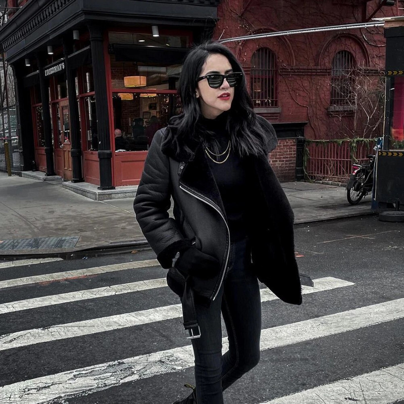 Suninheart Jachetă de blană artificială pentru femei, cu centură, îmbrăcăminte de stradă, pentru femei, motociclist, haină groasă, la modă, toamnă, iarnă.