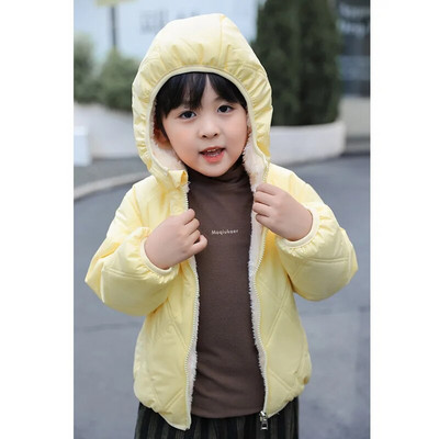 Detské kabáty, zimné zahusťovacie bundy pre chlapcov, teplé plyšové vrchné oblečenie, dievčenské kožušinové bundy s kapucňou, oblečenie pre batoľatá a deti, snežný overal