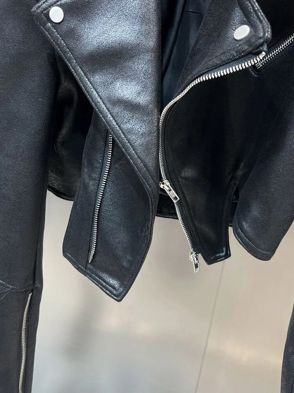 „DEAT Fashion Trend“ vienspalvė striukė, moteriška atvartu užtrauktuku ilgomis rankovėmis High Street Cool trumpas paltas, 2023 m. pavasaris, moteriškas 11P040 