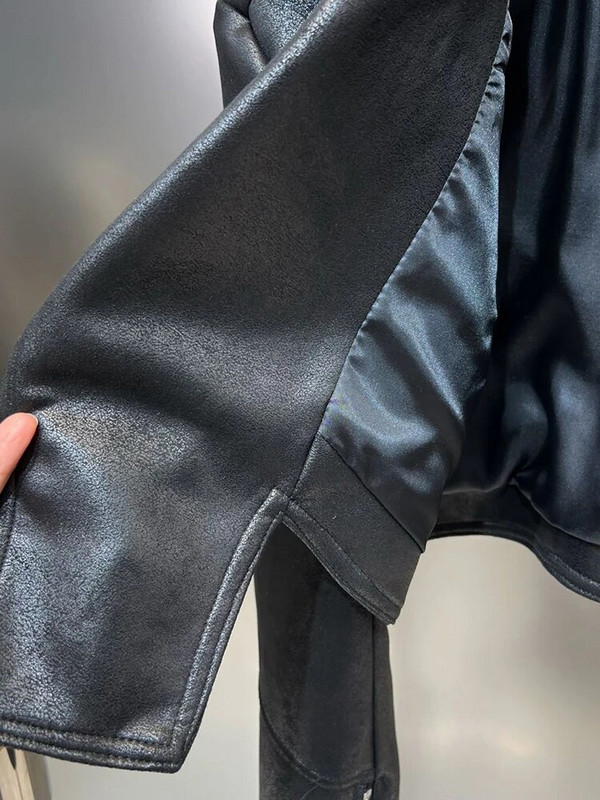 „DEAT Fashion Trend“ vienspalvė striukė, moteriška atvartu užtrauktuku ilgomis rankovėmis High Street Cool trumpas paltas, 2023 m. pavasaris, moteriškas 11P040 