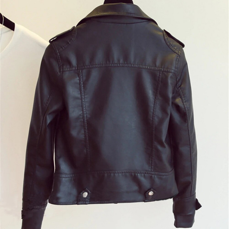 Dámska bunda z umelej kože béžová, ležérna, štíhla, motocyklová, motorkárska, kožená bunda, dámska punková streetwear, jarná jesenná bunda