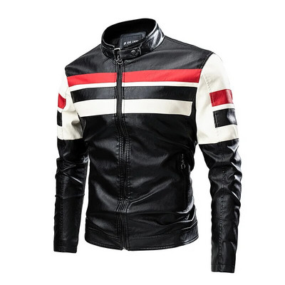 Jachete din piele pentru motocicletă pentru bărbați cu guler în picioare, jachete din piele PU, slim fit, de calitate nouă, de toamnă, ocazional, jachete din piele 5XL