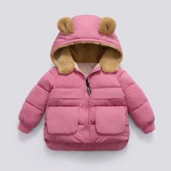 Зимна кожена яка топло яке пухено палто момчета момичета дрехи удебелени 2-7 годишно бебе мода корейска версия детски дрехи