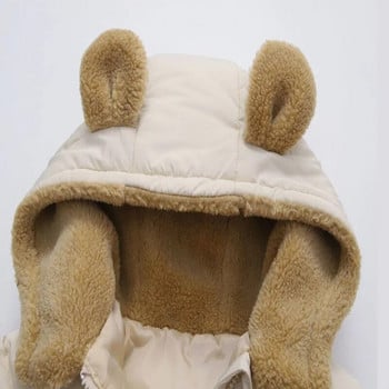 Зимна кожена яка топло яке пухено палто момчета момичета дрехи удебелени 2-7 годишно бебе мода корейска версия детски дрехи