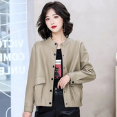 2023 Άνοιξη γνήσιο Γυναικείο μακρυμάνικο με λαιμόκοψη Πραγματικό μπουφάν Aviator Γυναικεία  Νέα εξωτερικά ενδύματα