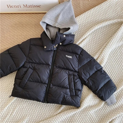 Mood Beebi Tüdruk Poiss Kootud Kapuutsiga jope Puuvillane polsterdatud Imiku Väikelapse Paks Mantel Soe Välisrõivad Talvised beebiriided 1-7 a