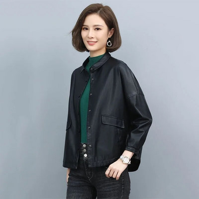 Ženska kožna odjeća visoke kvalitete 2023. Proljeće Jesen Novi kožni kaput Ženska motociklistička PU Pi jakna Gornja odjeća Ženske majice