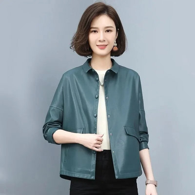 Ženska kožna odjeća visoke kvalitete 2023. Proljeće Jesen Novi kožni kaput Ženska motociklistička PU Pi jakna Gornja odjeća Ženske majice