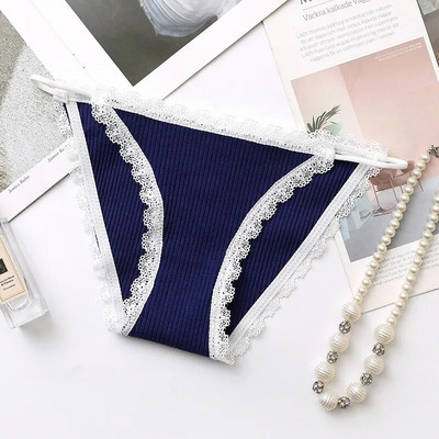 BZEL Sexy dámske nohavičky Priedušné bavlnené spodné prádlo Sladká čipkovaná spodná bielizeň Roztomilé dámske nohavičky Pohodlné pruhované spodné prádlo Horúci výpredaj