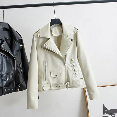 T MODA 2023 kevad-sügis Pu kunstnahast jope Naiste lilla tõmblukuga õhuke lühike biker-joped Mantel Naiste välisrõivad Veste Femme