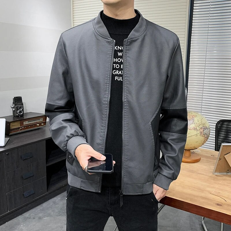 Sügis uus meeste PU mantel suur nahktagi Meeste mood Mootorratta ülerõivad S-5XL 6XL 7XL 8XL Meeste mantel