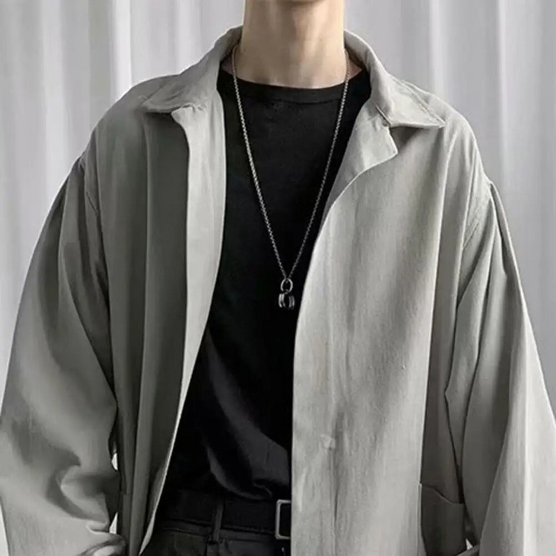 Trench pentru bărbați Trench elegant cu rever Respirabil în talie Trench pentru bărbați Trench rezistent la șifonare pentru bărbați Primăvară Toamnă