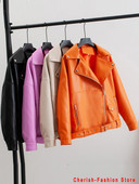 PU dirbtinės odos striukė Moteriškos laisvos varčios Laisvalaikio dviratininkų striukės Viršutiniai drabužiai Moteriški viršutiniai drabužiai BF stiliaus juoda odinė striukė Kailis Rožinė spalva