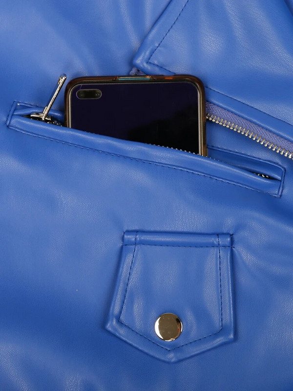 Nerazzurri kevad-sügissinine lahe lühike pehme kunstnahast bikerjakk Naiste pikkade varrukatega vöö kvaliteetne rõivamood