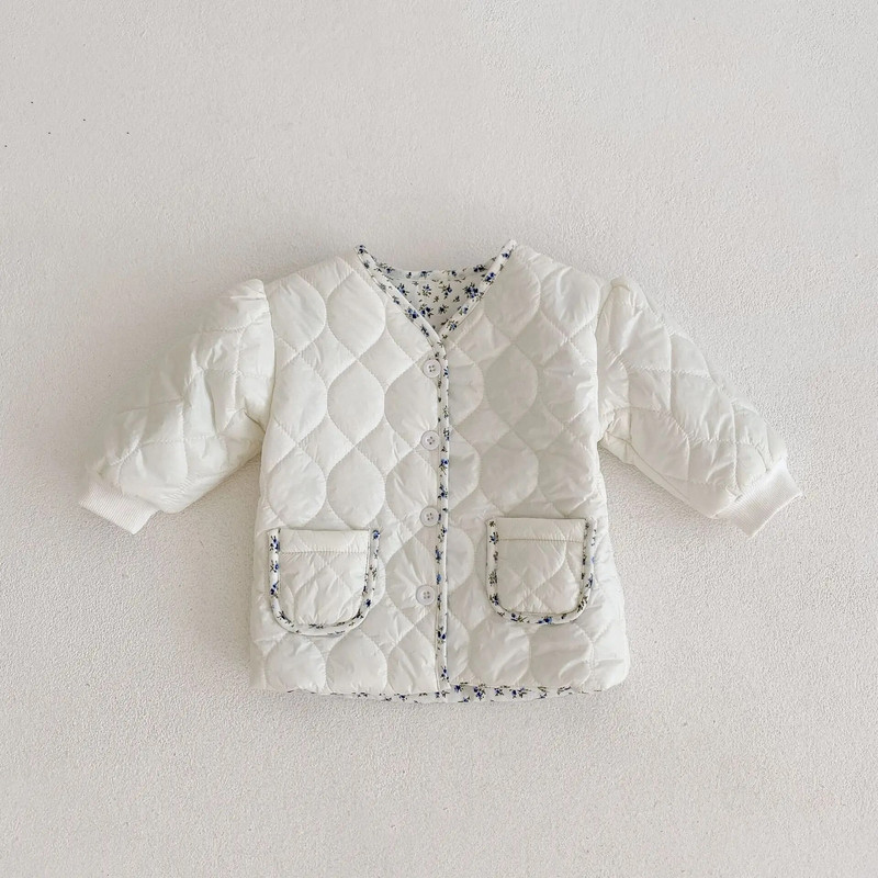 Zimný dievčenský kabát pre batoľatá 2023, bavlnená podšívka a hrubá teplá dievčenská parka s dlhým rukávom a argyle vreckom