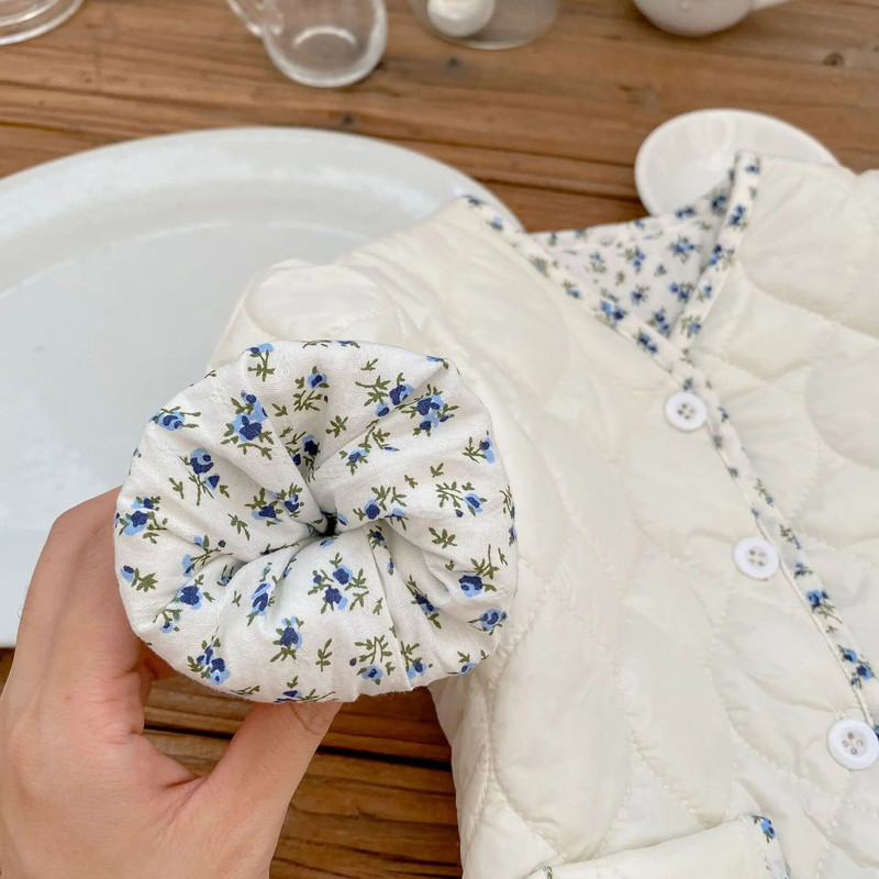 Zimný dievčenský kabát pre batoľatá 2023, bavlnená podšívka a hrubá teplá dievčenská parka s dlhým rukávom a argyle vreckom