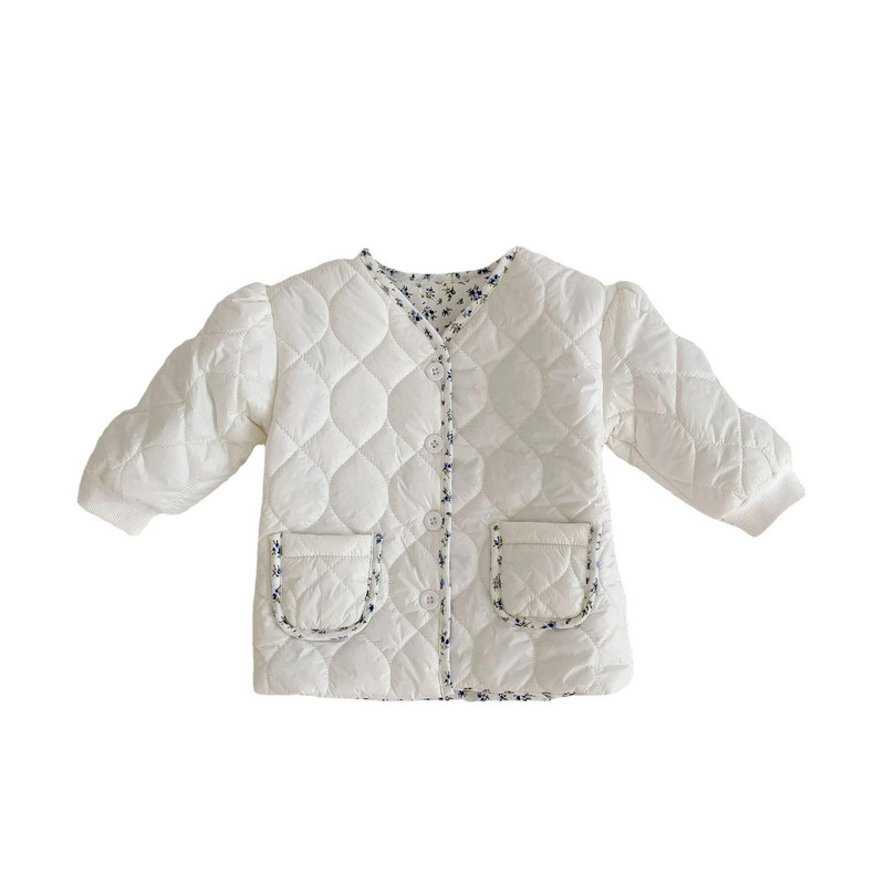 Zimný dievčenský kabát pre batoľatá 2023, bavlnená podšívka a hrubá teplá dievčenská parka s dlhým rukávom a argyle vreckom