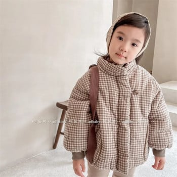 Палто за момичета 2023 Детско зимно Детско зимно яке в корейски стил с кашмирено яке Зимно палто за момичета Яке с пухена подплата
