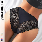 WarmSteps Chiloți sexy de damă, lenjerie de dantelă dulce pentru femei, slip din bumbac, cu picioarele, lenjerie pentru femeie, chiloți cu talie joasă