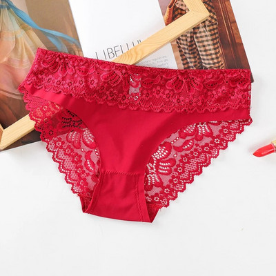 WarmSteps Chiloți sexy de damă, lenjerie de dantelă dulce pentru femei, slip din bumbac, cu picioarele, lenjerie pentru femeie, chiloți cu talie joasă