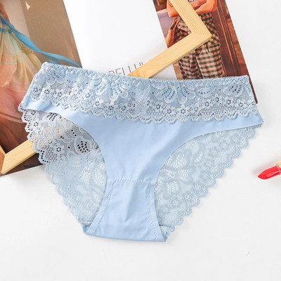 WarmSteps Chiloți sexy de damă, lenjerie de dantelă dulce pentru femei, slip din bumbac, cu picioarele, lenjerie pentru femeie, chiloți cu talie joasă