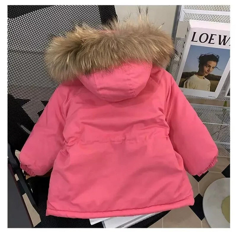 NOVÁ Detská parka Zimná bunda s kapucňou pre dievčatá Zimný kabát Detský teplý hrubý zamatový kabát s kapucňou pre bábätká, ležérne vrchné oblečenie