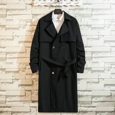 Korea moe kevadmantel Meeste tuulejakk Trenchcoat Meeste Smart Casual lahtine pikk mantel Tänavarõivad, suur suurus 5XL