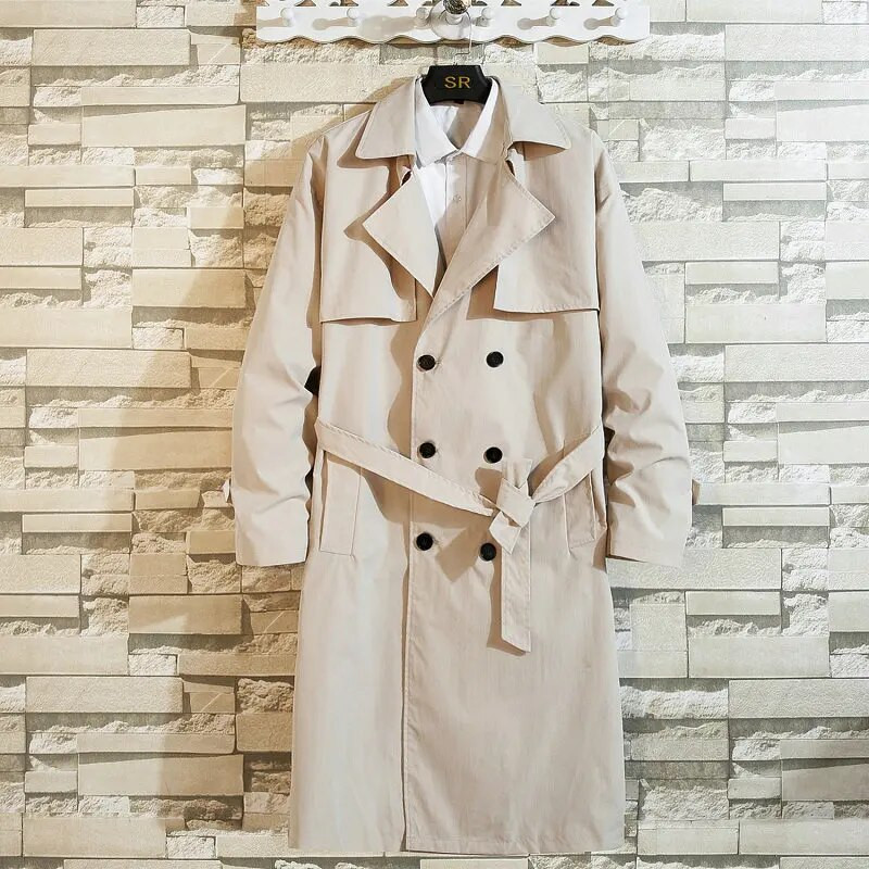 Korea moe kevadmantel Meeste tuulejakk Trenchcoat Meeste Smart Casual lahtine pikk mantel Tänavarõivad, suur suurus 5XL